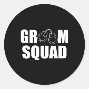 Groom Squad Groomsmen Ring Wedding Bachelor Party  Classic Round Sticker