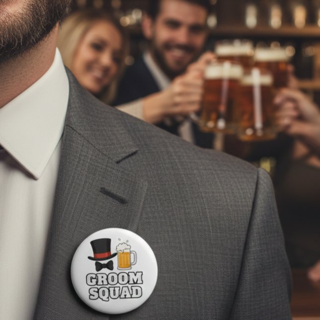 Groom Squad Hat and Beer Button Pin (Creator Uploaded)