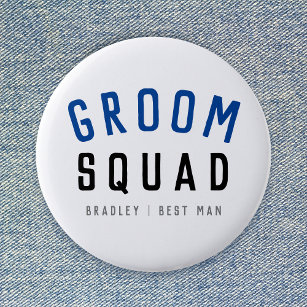 Groom Squad   Modern Bachelor Groomsman Stylish 6 Cm Round Badge