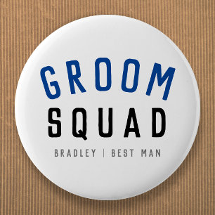 Groom Squad   Modern Bachelor Groomsman Stylish 6 Cm Round Badge