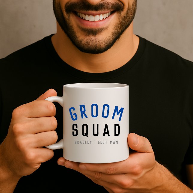 Groom Squad | Modern Bachelor Groomsman Stylish Coffee Mug (Creator Uploaded)