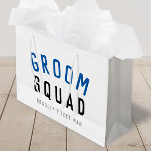 Groom Squad   Modern Bachelor Groomsman Stylish Large Gift Bag