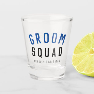 Groom Squad   Modern Bachelor Groomsman Stylish Shot Glass