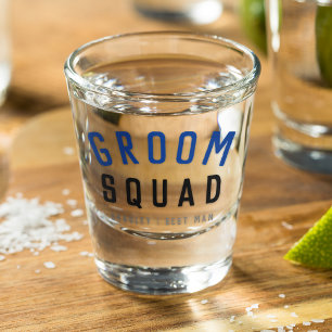 Groom Squad   Modern Bachelor Groomsman Stylish Shot Glass