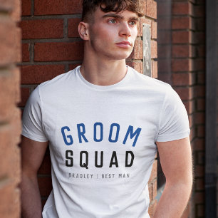 Groom Squad   Modern Bachelor Groomsman Stylish T-Shirt
