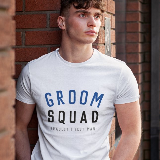 Groom Squad | Modern Bachelor Groomsman Stylish T-Shirt (Creator Uploaded)
