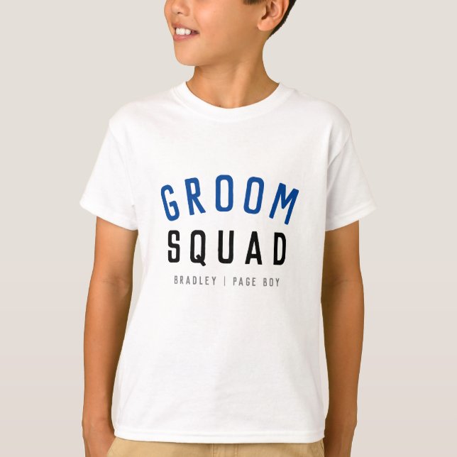 Groom Squad | Modern Bachelor Groomsman Stylish T-Shirt (Front)