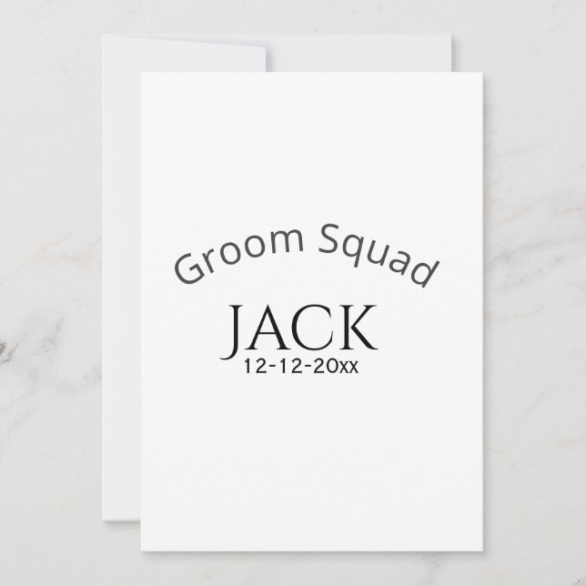 Groom squad name date year bold letter bachelorett invitation (Front)