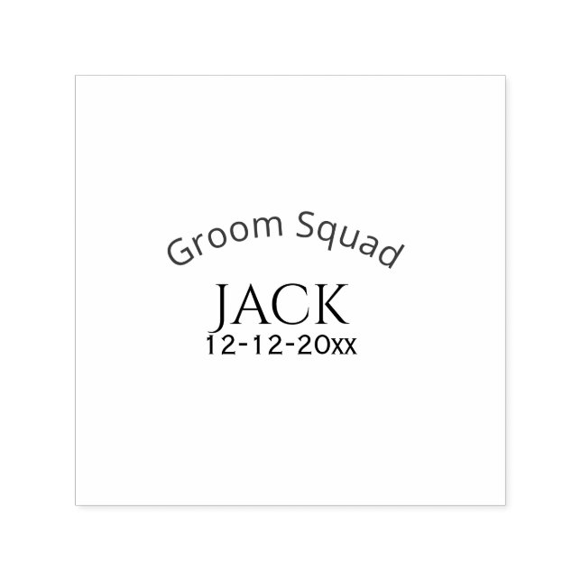 Groom squad name date year bold letter bachelorett self-inking stamp (Design)