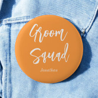 Groom Squad Orange White Wedding