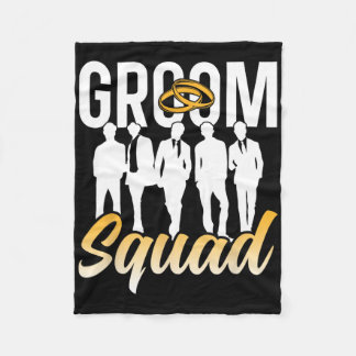 Groom Squad Party Sayings Bachelor Wedding 1  Fleece Blanket