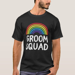 Groom Squad Pride Wedding LGBT Gay Bachelor Party  T-Shirt
