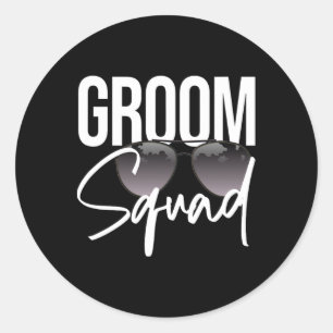 Groom Squad Sungles Wedding Matching Bachelor Part Classic Round Sticker