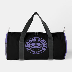 GROOM  SQUAD The Boys Purple White  Duffle Bag