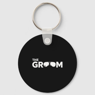 Groom Sunglasses Bachelor Party Wedding Artwork Key Ring