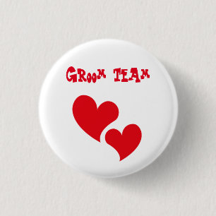 Groom team 3 cm round badge