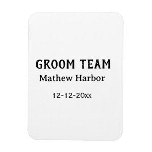 Groom team groomsman name date bachelore party magnet