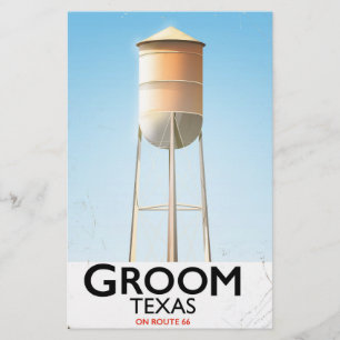 Groom Texas Route 66 Americana travel print Stationery