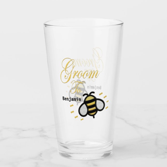 Groom To Be Bachelor Party Personalize Glass (Front)