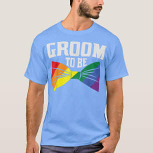 Groom To Be Rainbow Papillon Gay Pride Wedding LGB T-Shirt