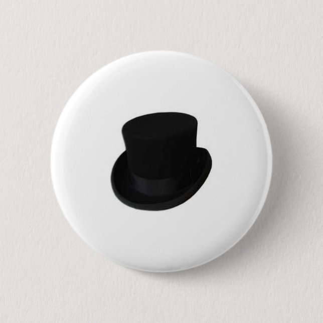 Groom Top Hat 6 Cm Round Badge (Front)