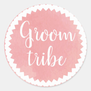 Groom Tribe Pretty Pink Classic Round Sticker