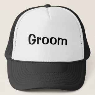 groom trucker hat