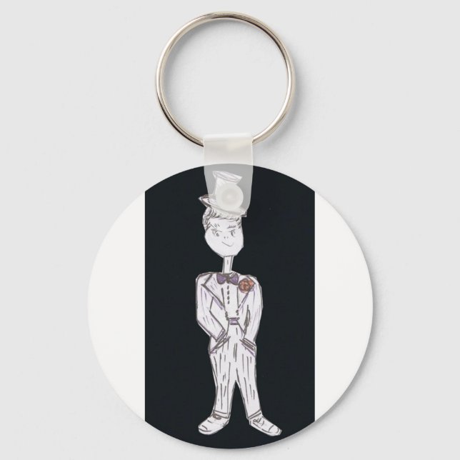 Groom Tuxedo Key Ring (Front)