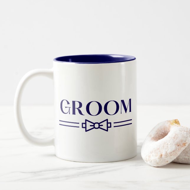 Groom Two-Tone Coffee Mug (With Donut)