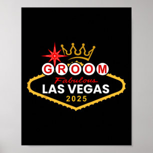 Groom Vegas Bachelor Party Group 2025 Married In V Poster