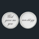 Groom Wedding Cufflinks Husband Anniversary Gift<br><div class="desc">Groom Wedding Day Keepsake Gift Cufflinks - Custom wedding date Cufflinks - Gift for your husband to be on your wedding day - Great Wedding Gift for the Groom - Wonderful wedding party cufflinks - Groom present - Groom gift - Wedding Day gift for the Groom - Husband Anniversary Present...</div>