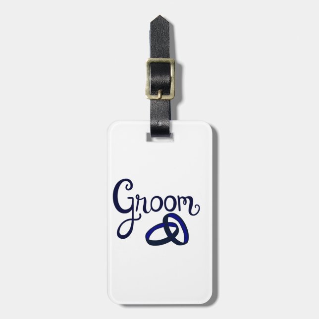 Groom Wedding Favours Luggage Tag (Front Vertical)