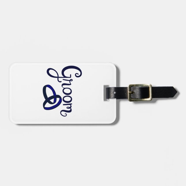 Groom Wedding Luggage Tags (Front Horizontal)