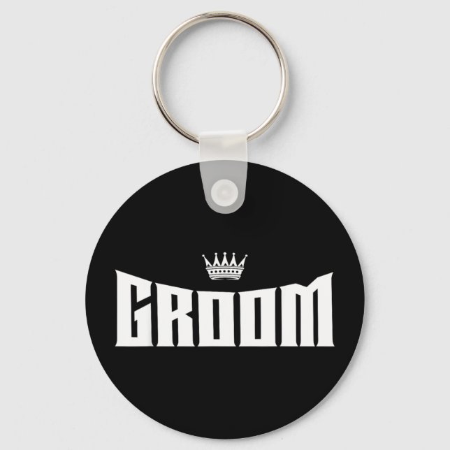 Groom Wedding Shower Bachelor Party Gift Clean Key Ring (Front)