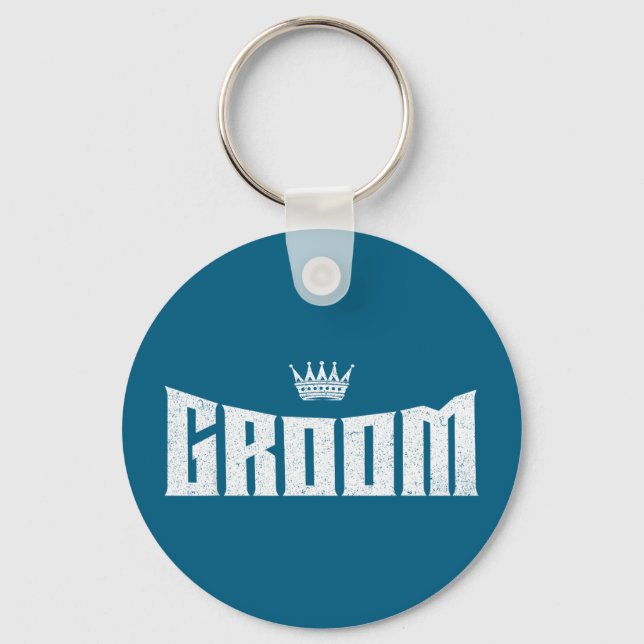 Groom wedding shower bachelor party gift key ring (Front)