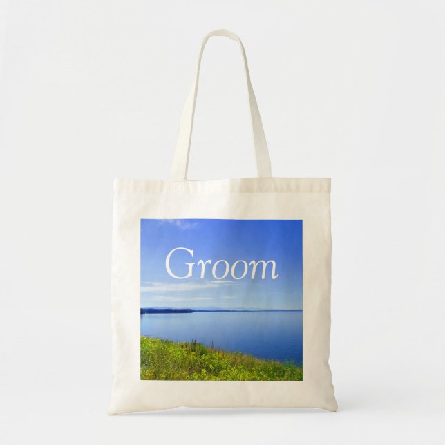 Groom wedding tote bag. Grand Teton National Park. (Front)