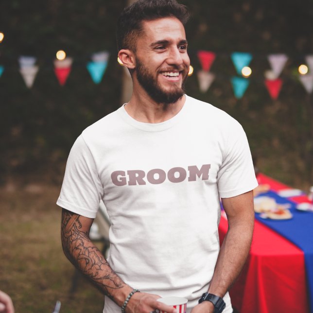 Groom White Wedding Party T-Shirt (Creator Uploaded)