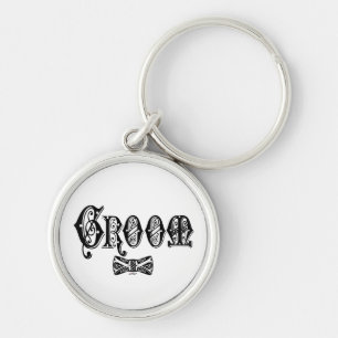 Groom with Bow Tie Black Type Key Ring