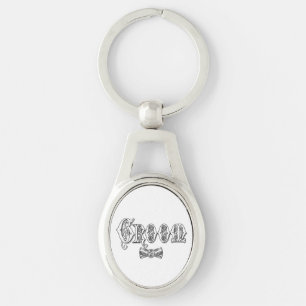 Groom with Bow Tie White and Black Type Key Ring