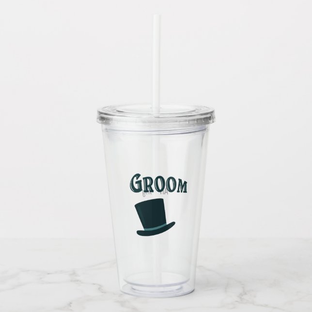 GROOM with Custom Name Acrylic Tumbler (Front)