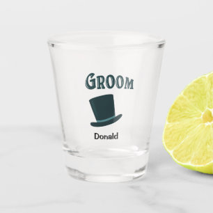 GROOM with Custom Name Beer Shot Glass