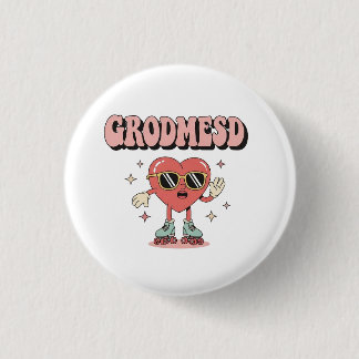 Groomed Cool Heart Character with Sunglasses on Ro 3 Cm Round Badge