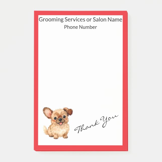 Grooming Dog Personalised Luxury Modern Collection Post-it Notes (Front)