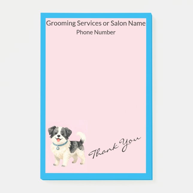 Grooming Dog Personalized Modern Collection Post-it Notes (Front)
