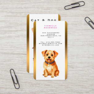 Grooming Pet Personalized Gold Elegant Collection Business Card