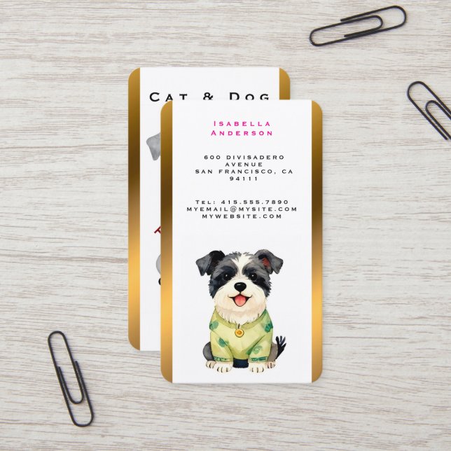 Grooming Pet Personalized Luxury Trendy Collection Business Card (Front/Back In Situ)