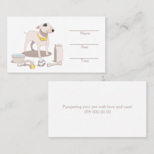 Grooming salon customisable appointment card