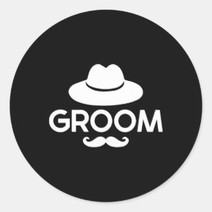 Grooms Bachelor Crew Party Squad Team Groom 2 Classic Round Sticker