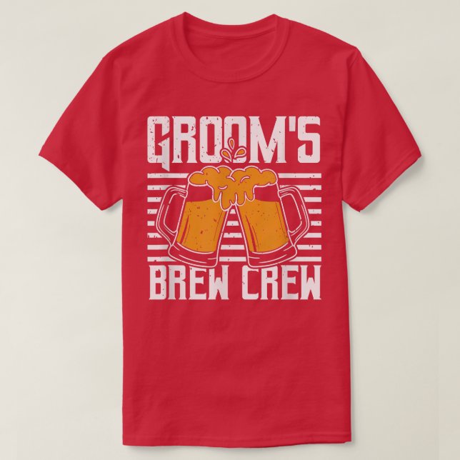 Grooms Brew Crew, Bachelor Party  T-Shirt (Design Front)