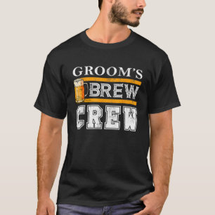 Groom's Brew Crew Funny Groomsmen Beer Team T-Shirt